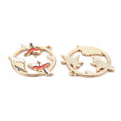 Eco-Friendly Alloy Enamel Pendants ENAM-T011-81B-NR-1