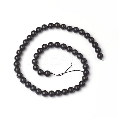 Natural Shungite Beads Strands G-I271-C03-6mm-1