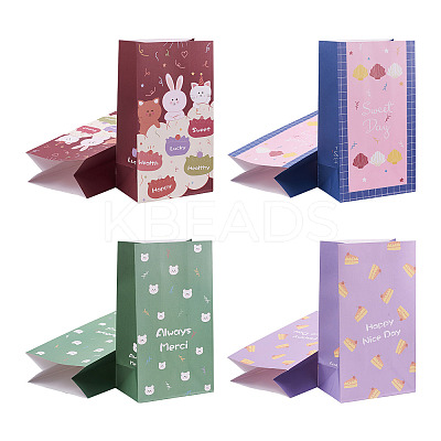 12Pcs 6 Style Rectangle Paper Bags CARB-MB0001-06-1