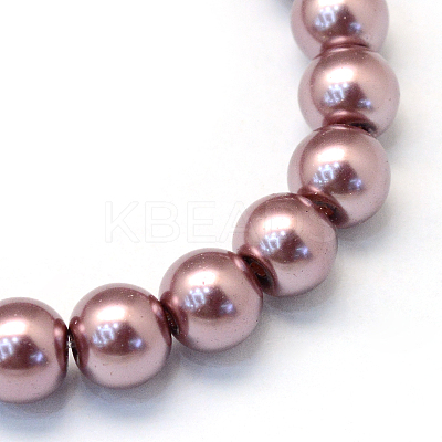 Baking Paint Pearlized Glass Pearl Round Bead Strands X-HY-Q003-4mm-58-1