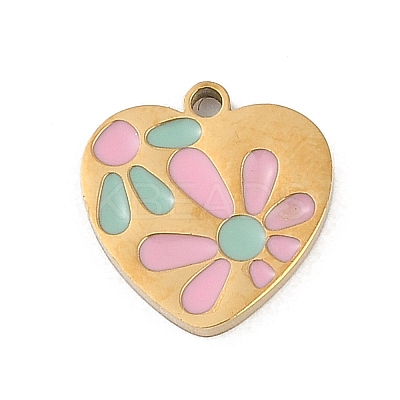 304 Stainless Steel Enamel Charms STAS-I325-042G-1