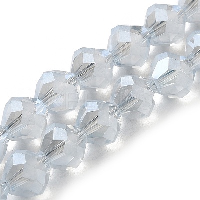 Electroplate Transparent Glass Beads Strands X-EGLA-I019-PL03-1