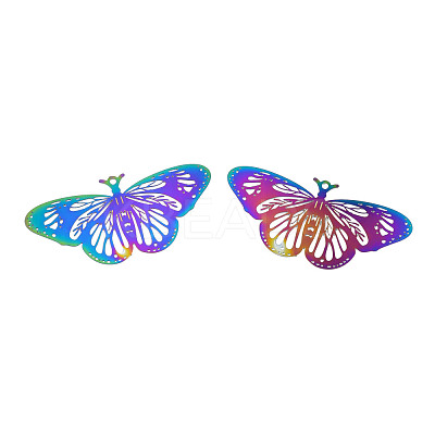 Ion Plating(IP) 201 Stainless Steel Filigree Pendants STAS-S118-102-1