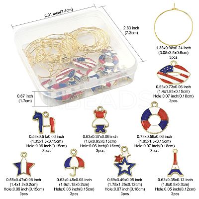 Independence Day DIY Wine Glass Charms Making Kits DIY-FS0009-55-1