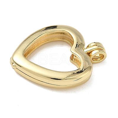 Heart Brass Locket Pendants KK-L257-05G-1