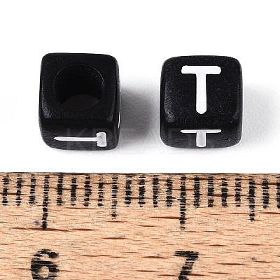 Initial Acrylic Horizontal Hole Beads X-OACR-ZX006-35T-1