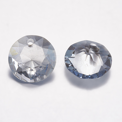 Faceted Glass Rhinestone Charms RGLA-F051-8mm-001BS-1
