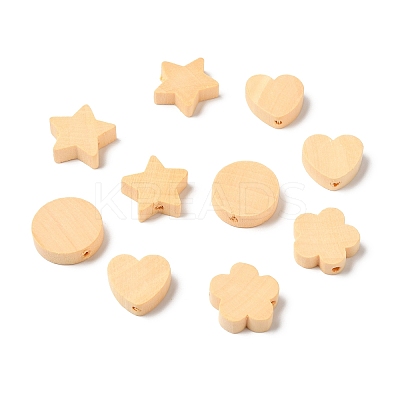 Natural Wood European Beads WOOD-M008-06-1