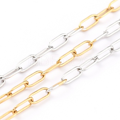 Two Tone 304 Stainless Steel Paperclip Chains CHS-B001-22-1