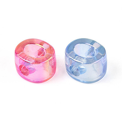 UV Plating Transparent Acrylic European Beads X-OACR-M027-02O-1