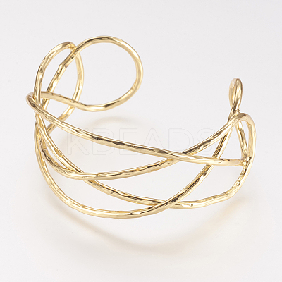 Brass Cuff Bangle X-BJEW-P168-C08-1