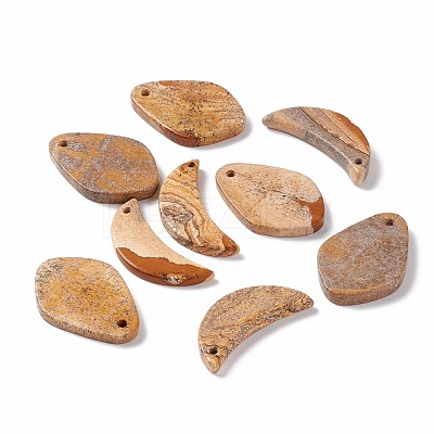 Natural Picture Jasper Pendants G-B030-23-1