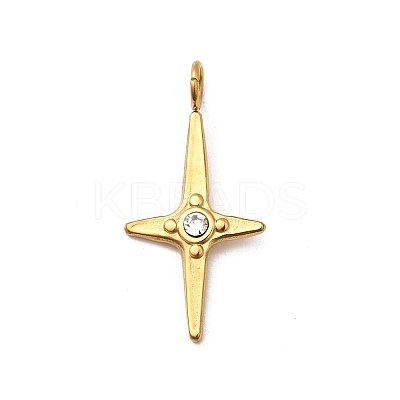 304 Stainless Steel Rhinestone Pendants STAS-B094-19G-1