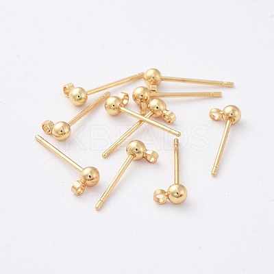 Brass Stud Earring Findings X-KK-N200-096A-1