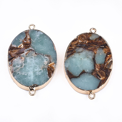 Assembled Bronzite and Aqua Terra Jasper Links connectors G-T111-06D-1