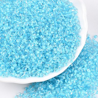8/0 Inside Colours Transparent Glass Seed Beads SEED-T007-06E-1