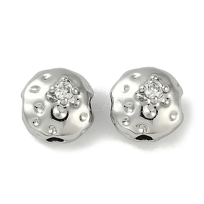 Brass Micro Pave Cubic Zirconia Beads KK-P283-22P-1