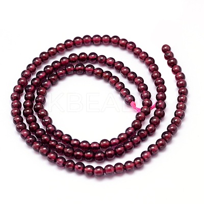 Mozambique Import Natural Grade A Garnet Round Beads Strands G-E300-A-3mm-1