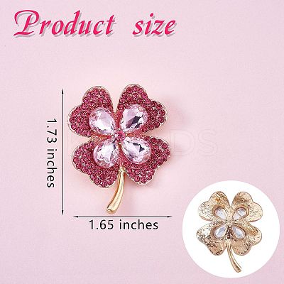 Cubic Zirconia Clover Brooch Pin JBR105C-1
