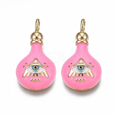 Brass Enamel Pendants ZIRC-N039-206B-1