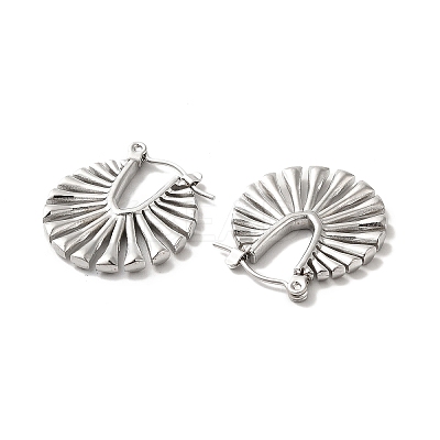 Non-Tarnish 304 Stainless Steel Hollow Out Flat Round Hoop Earrings for Women EJEW-K243-10P-1