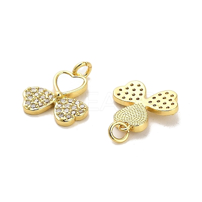 Brass Micro Pave Clear Cubic Zirconia Pendants KK-K365-05C-G-1