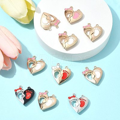 10 Bags Spray Painted Alloy Enamel Magnetic Split Pendants ENAM-FS0003-01-1