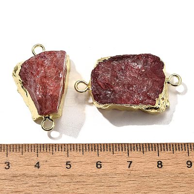 Raw Rough Natural Dyed Quartz Crystal Links Connector Charms G-K189-04LG-09-1