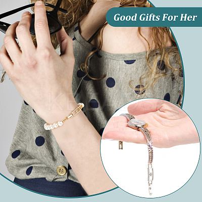 6Pcs 2 Colors Rectangle with Cross Rack Plating Brass Micro Pave Clear Cubic Zirconia Watch Band Clasps KK-BC0009-77-1