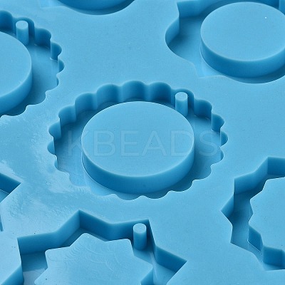Rhombus & Star & Oval Shape DIY Pendant Silicone Molds DIY-M048-05-1