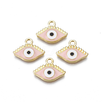 Light Gold Plated Alloy Enamel Pendants ENAM-T009-87D-01-1