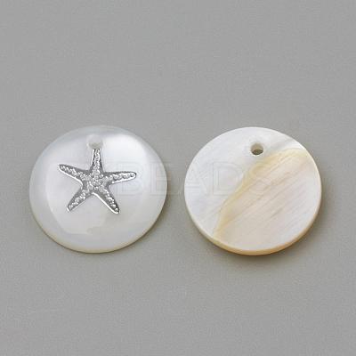 Freshwater Shell Pendants SHEL-Q010-P-1