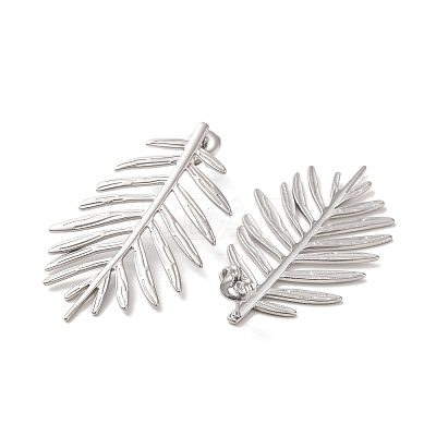 Non-Tarnish Leaf 304 Stainless Steel Stud Earrings for Women EJEW-L272-034P-06-1