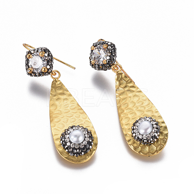 Natural Pearl Dangle Earrings EJEW-F230-01MG-1