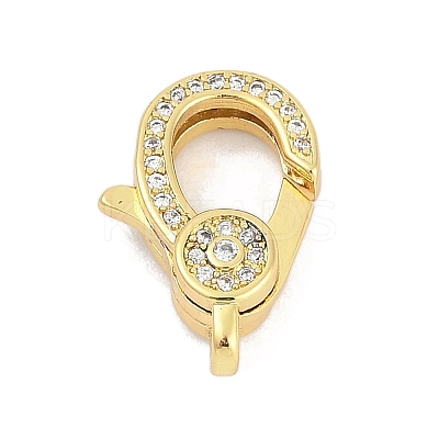 Brass Micro Pave Cubic Zirconia Lobster Claw Clasps KK-M311-28G-01-1