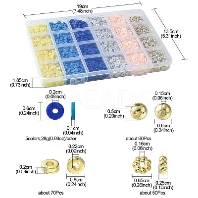 DIY Heishi Polymer Clay Beads Jewelry Making Finding Kit DIY-FS0005-94A-1