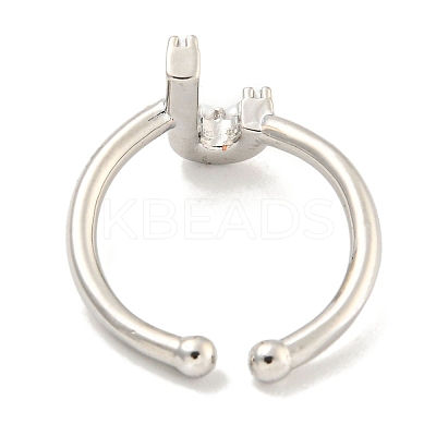 Rack Plating Brass Open Cuff Rings for Women RJEW-F162-01P-J-1