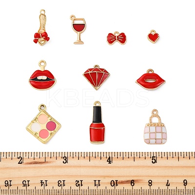 20Pcs 10 Styles Women Theme Alloy Pendants ENAM-FP0002-07-1