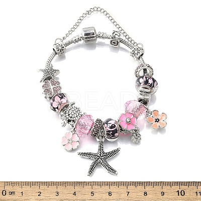 Alloy Enamel European Beads Charm Bracelets BJEW-F495-08P-1