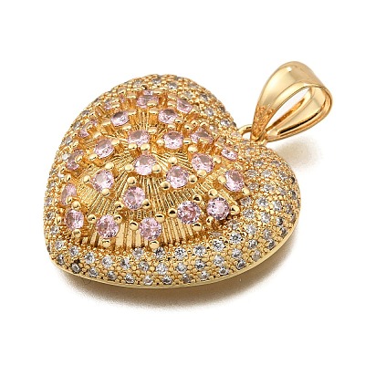 Brass Micro Pave Cubic Zirconia Pendants KK-K401-05B-G-1
