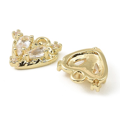 Brass Micro Pave Cubic Zirconia Charms LS-KK-C107-14B-G-1