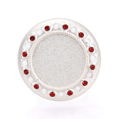 Adjustable Alloy & Iron & Rhinestone Bezel Cup Ring Base with Rotatable Tray MAK-T012-10S-1