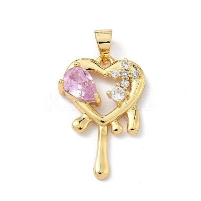 Brass Micro Pave Cubic Zirconia Pendants KK-H537-24C-G-1
