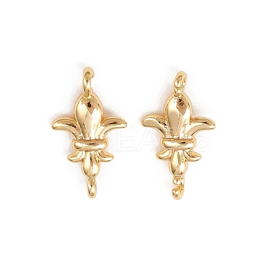 Brass Fleur De Lis Connector Charms X-KK-H524-04G-1