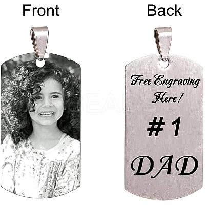 201 Stainless Steel Rectangle Stamping Blank Tag Pendants STAS-BC0002-18P-1