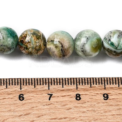 Natural Green Line Jasper Beads Strands G-L639-A01-12mm-1