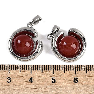 Natural Carnelian(Dyed & Heated) Pendants KK-P283-47P-1