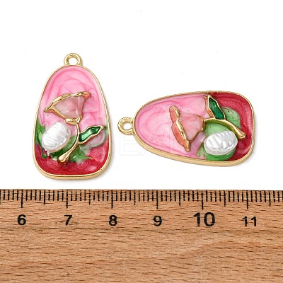 Alloy Enamel Flower Pendants ENAM-B028-41KCG-05-1