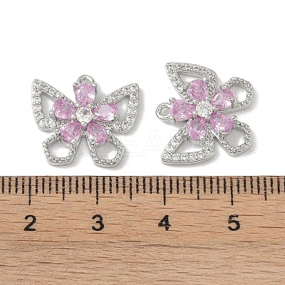 Brass Micro Pave Clear Cubic Zirconia Pendants KK-S367-18B-1
