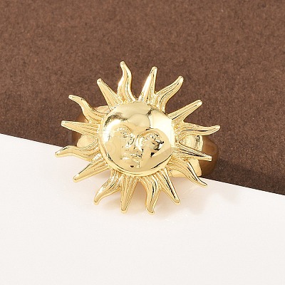Brass Adjustable Cuff Open Rings RJEW-C145-03G-1